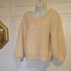 Banana Republic Soft Wool/alpaca Sweater With Sequins